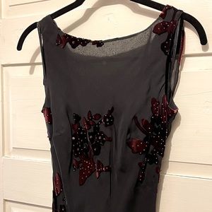 Vintage 90s Express Sheer & Velvet Maxi Slip Dress